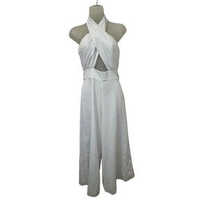 Fame and‎ Partners White Jumpsuit Twist Halter Top, Missing Belt size 0